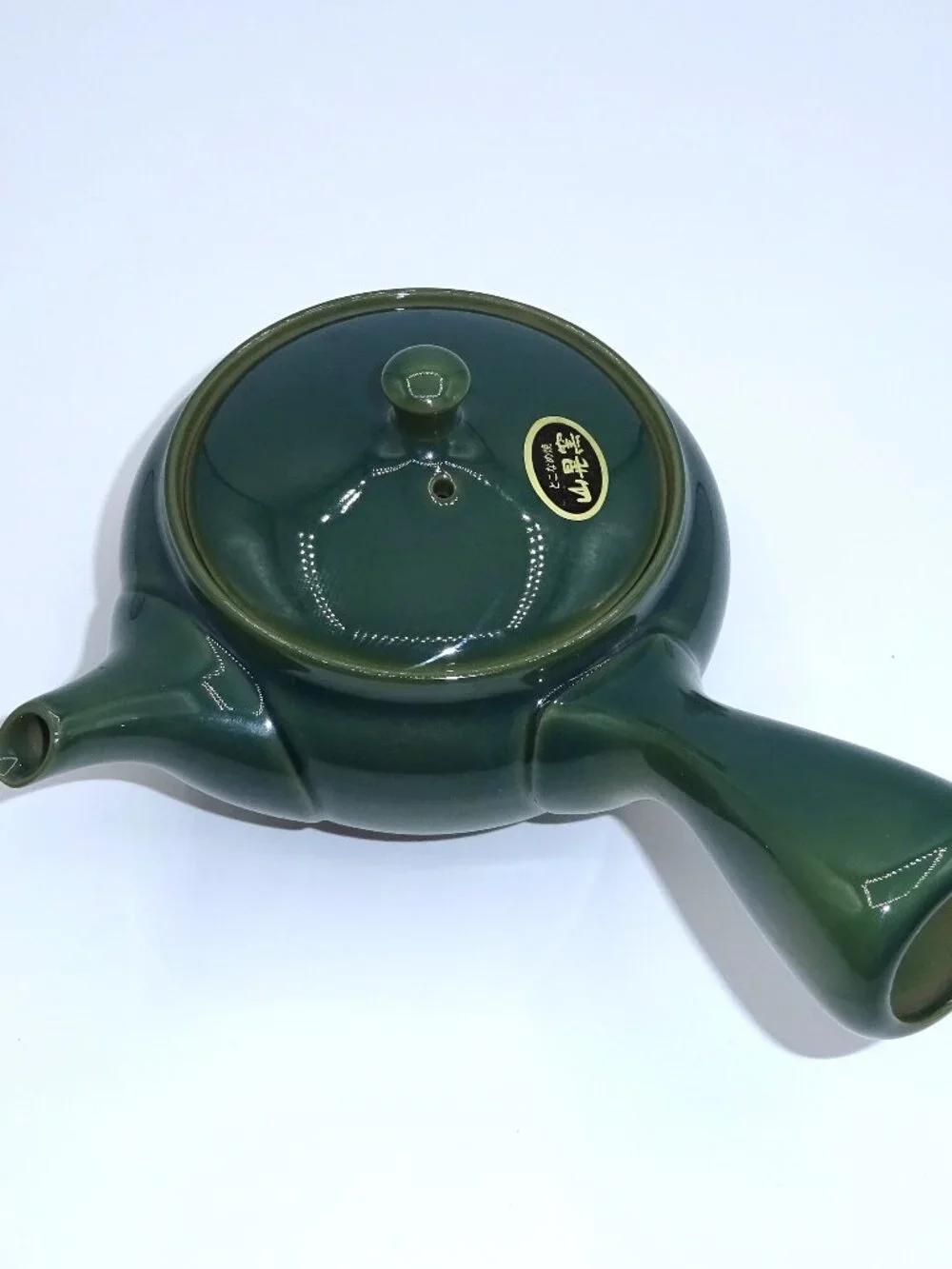 Japanese Kyusu Tokoname Style Green Ceramic Side Handle Teapot Tea Pot
